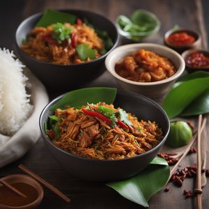 Nasi Uduk with Fragrant Coconut Rice and Spiced Chicken