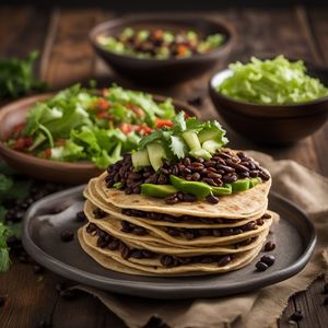 Panucho with Black Bean Filling