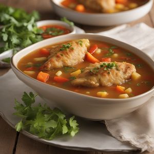 Paraguayan Chicken Soup with Corn Dumplings