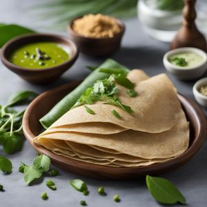 Pesara Dosa with Coconut Chutney