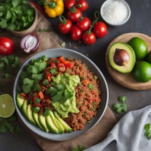 Picante de Pallares with Quinoa and Avocado Salsa