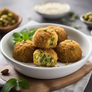 Pistachio Arancini with a Creamy Mozzarella Filling