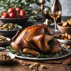 Roast Goose with Savory Sage and Onion Stuffing