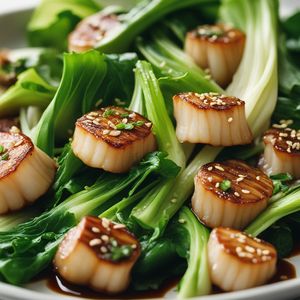 Seared Scallops with Stir-Fried Bok Choy