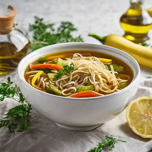 Vegetarian Sopa de Pollo y Fideos