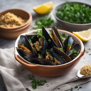 Stuffed Mussels with Herbed Bread Crumbs