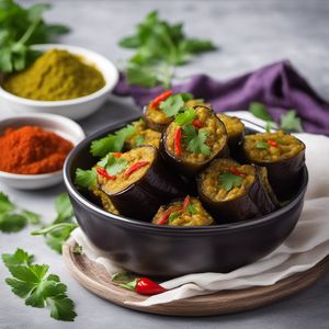 Stuffed Pickled Eggplant Rolls in Bhojpuri Style