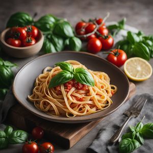 Tagliatelle agli striduli with Tomato and Basil Sauce