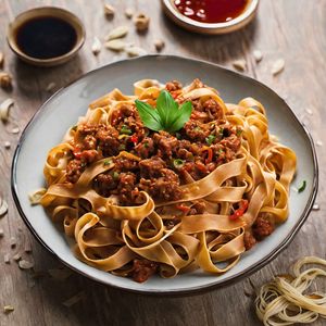 Chinese-style Tagliatelle with Bolognese Sauce