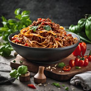 Sichuan-style Tagliatelle al ragù alla Bolognese