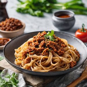 Taiwanese-style Tagliatelle al ragù alla Bolognese