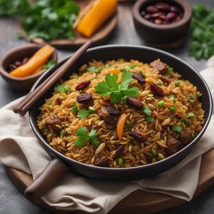 Uzbek-inspired Lamb Pilaf with Dried Fruits and Nuts