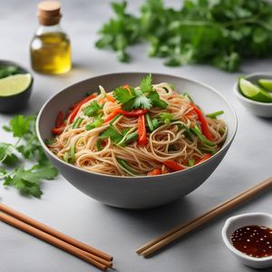 Vegetarian Bee Hoon with Tofu and Vegetables