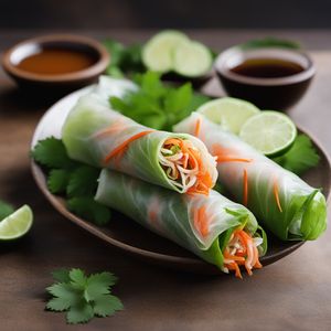 Vietnamese-inspired Spring Rolls with Dipping Sauce