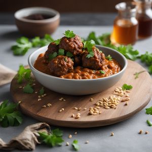 Zambian Spiced Meatballs with Peanut Sauce