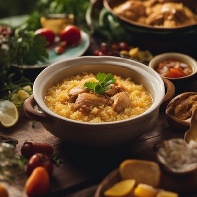 Arroz caldoso de pollo de corral