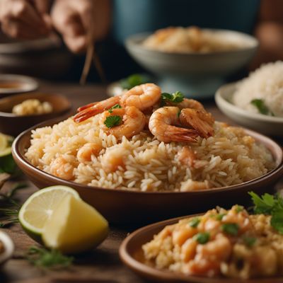 Arroz con camarones y pollo