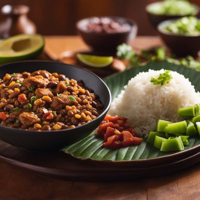 Belizean Rice and Beans with Stewed Chicken