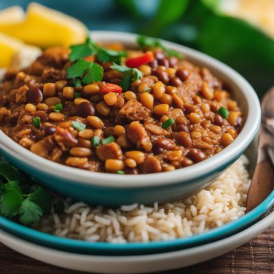 Belizean Rice and Beans with Stewed Chicken