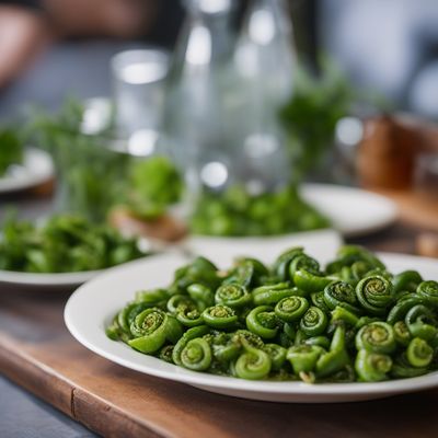 Boiled Fiddleheads