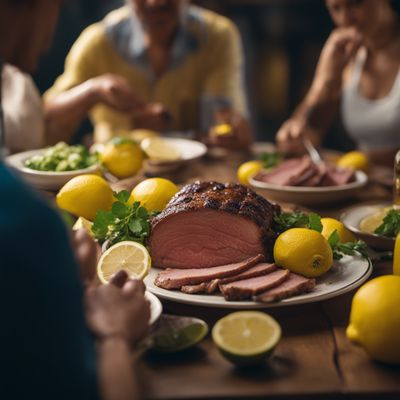 Carne cocida en limón