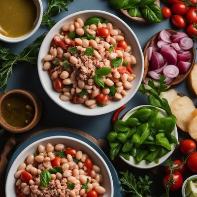 Insalata di tonno, fagioli e cipolla