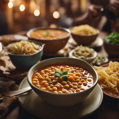 Minestra di lenticchie e pasta