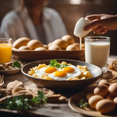 Patatas con leche y huevos
