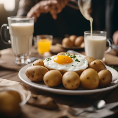 Patatas con leche y huevos