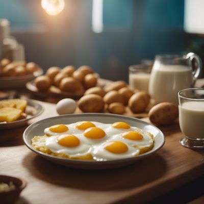 Patatas con leche y huevos