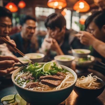 Phở bò tái chín