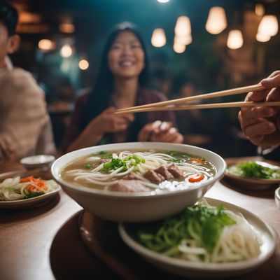 Phở bò tái chín