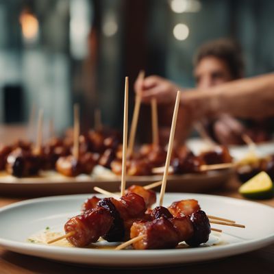 Pincho dátiles con bacón