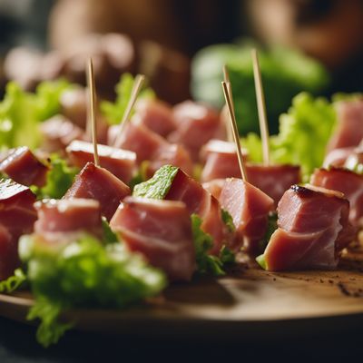 Pincho de jamón y lechuga