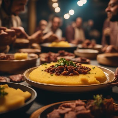 Polenta con carne sotto sale