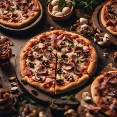 Prosciutto e funghi pizza