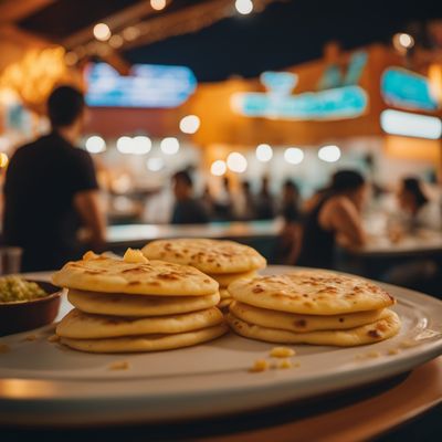 Pupusa de queso con loroco