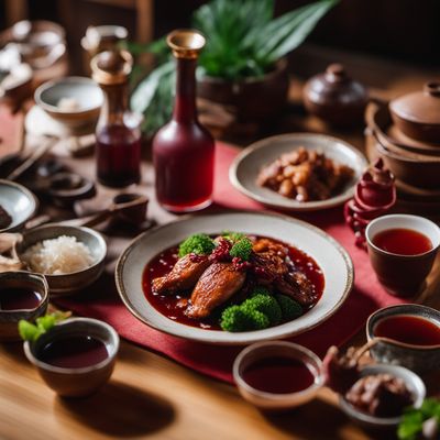 Red Glutinous Rice Wine Chicken