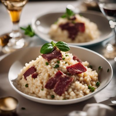 Risotto con bitto e bresaola