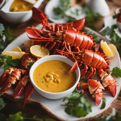 Roasted Lobster Tails with Coconut Curry Dipping Sauce