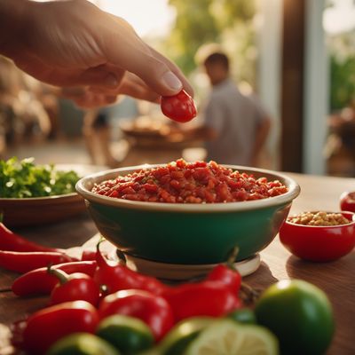 Salsa de cacahuate y chile de árbol