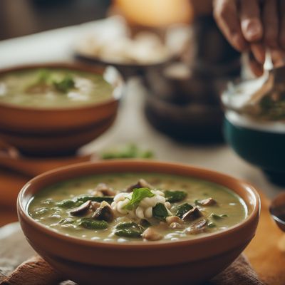 Sopa de hongos y poblano