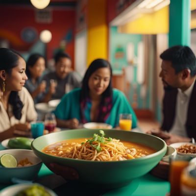 Sopa de pollo y fideos