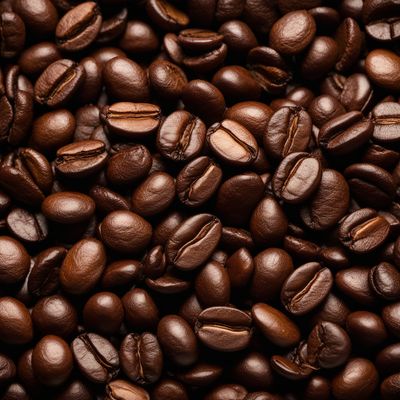 Coffee beans, roasted and decaffeinated