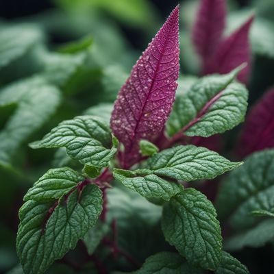 Green amaranth leaves