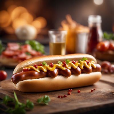 Hot dog with bread