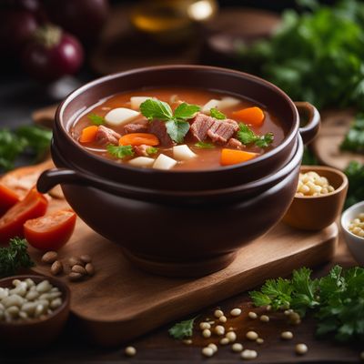 Meat and vegetable soup, dry