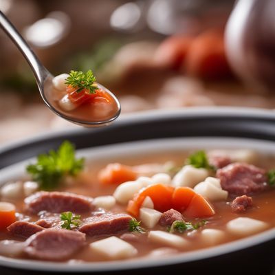 Meat soup, with pieces