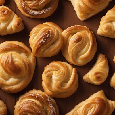 Pastry based on laminated dough
