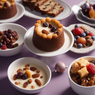 Puddings based on cereal products and/or nuts/fruits and similar